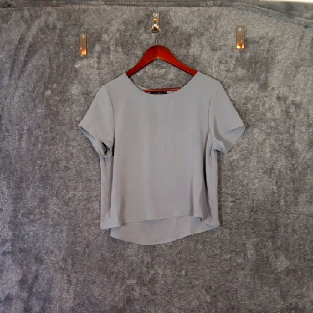 21 Saints Boxy Gray Short Sleeve Womens Blouse Womens Large